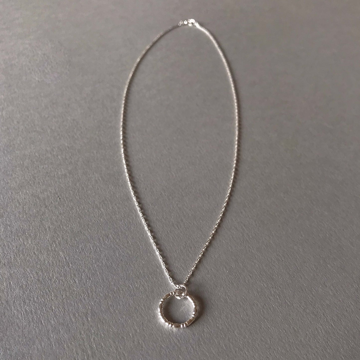 Silver Bamboo Circle Pendant