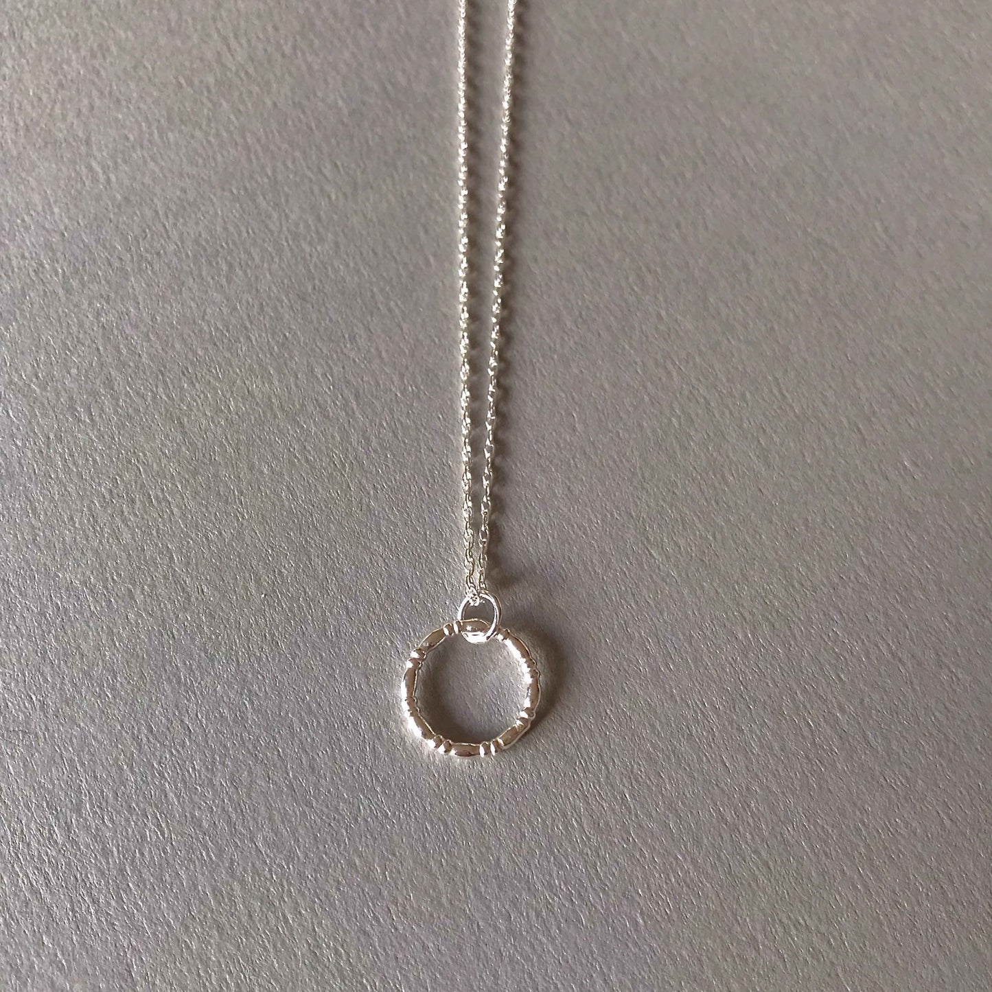 Silver Bamboo Circle Pendant