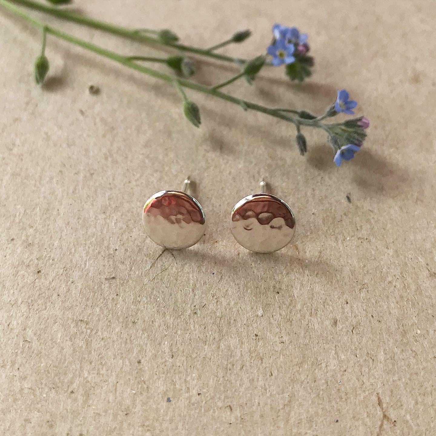Silver hammered studs