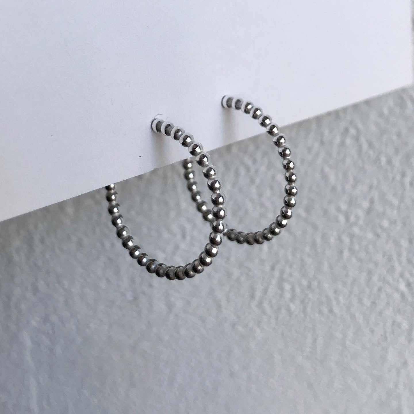 Silver Ball Hoops