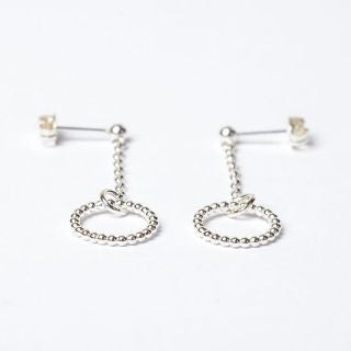 Silver Circle & Chain Earrings