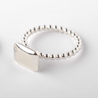 Baguette silver ring
