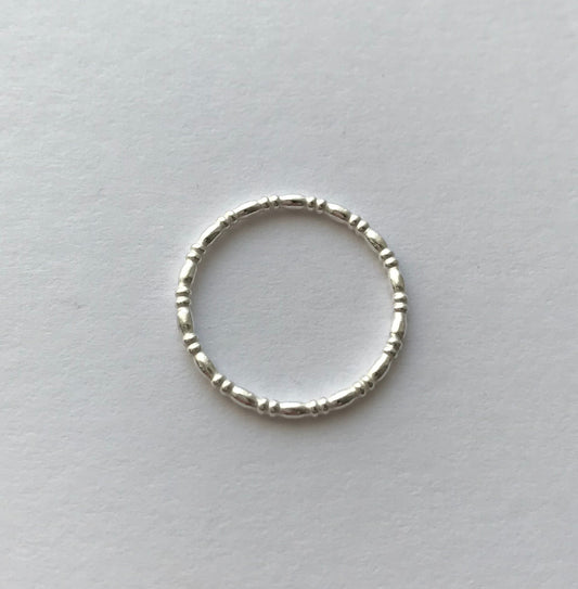 Tiny Silver Bamboo Rings