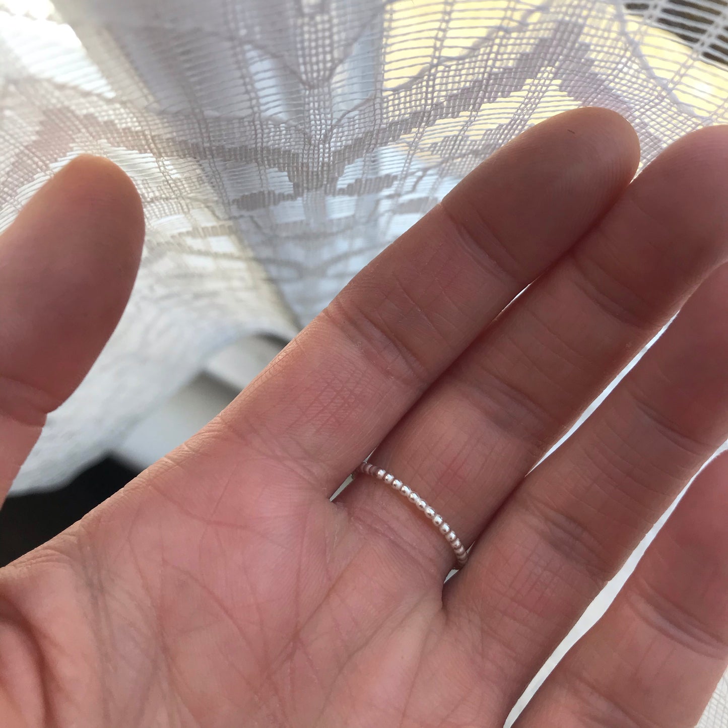 Tiny Silver Ball Rings