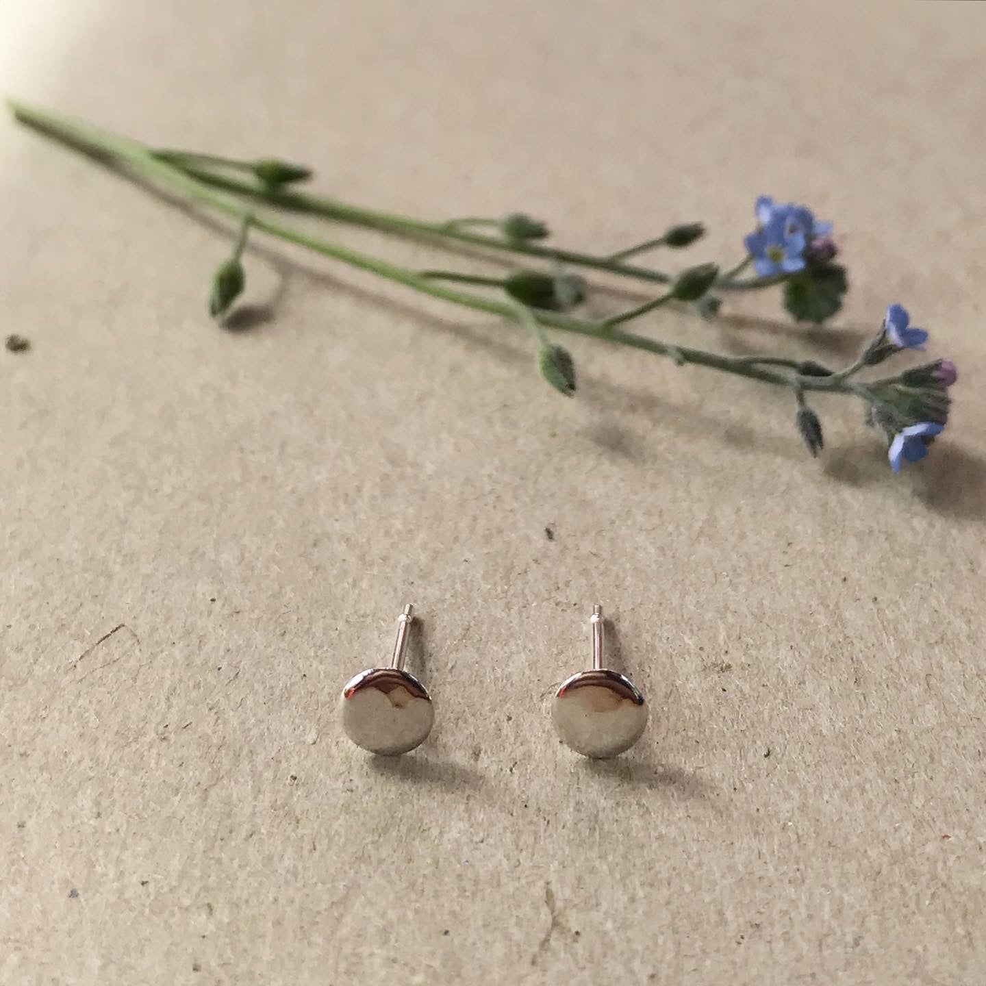 Silver hammered studs