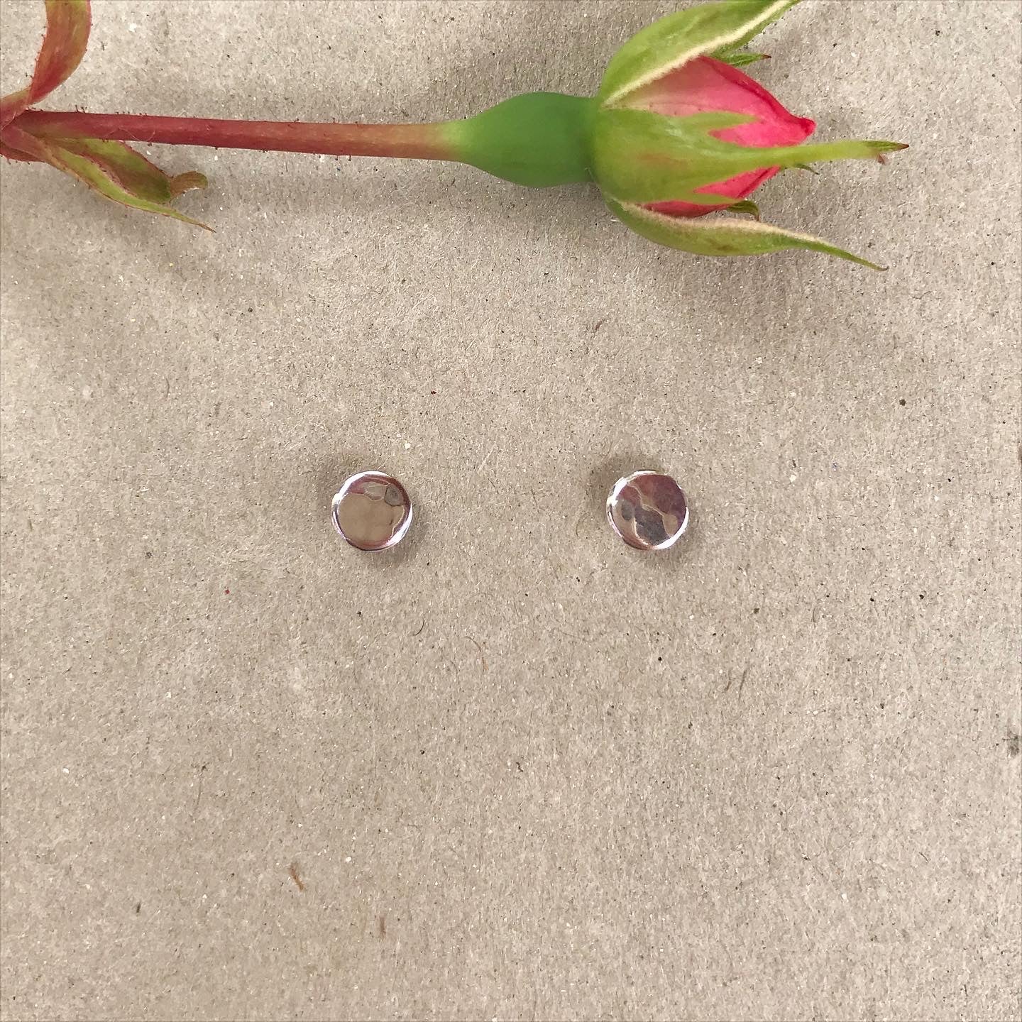 Silver hammered studs